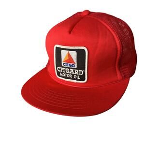 Vintage Red Citgo Motor Oil Patch Trucker Hat Snapback Cap Citgard Foam Front BN